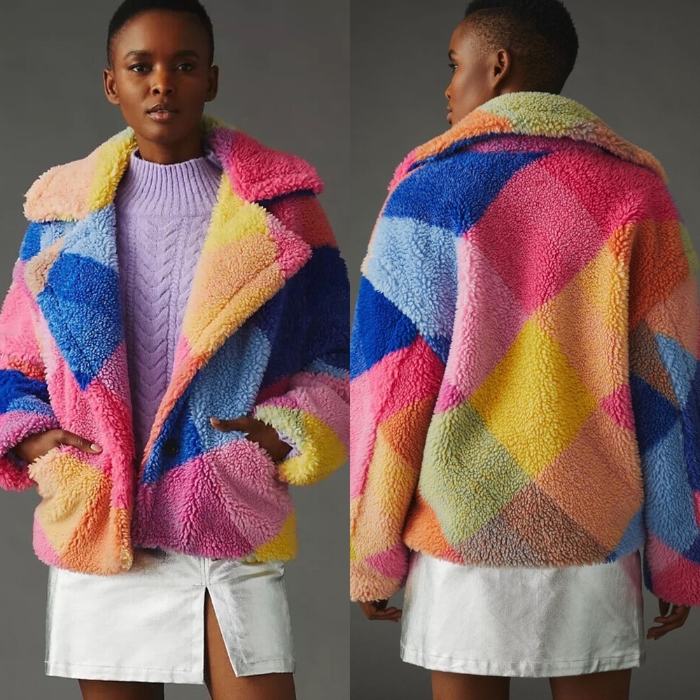 [BLANKNYC] Colorblock Teddy Coat
